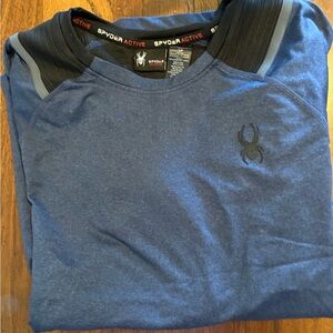 Spyder Men's Short Sleeve Tee in Blue and Black